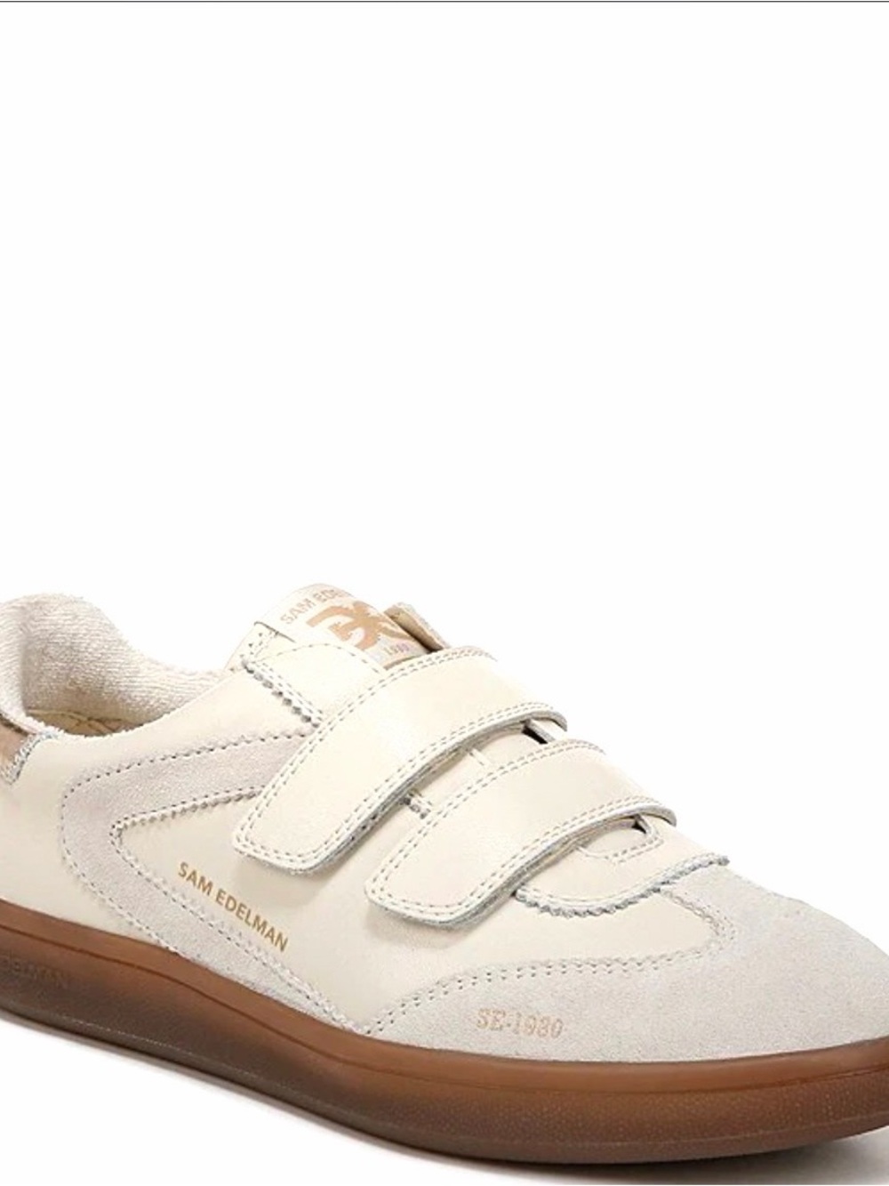 Sam Edelman Kids Cream & Gum Velcro Sneakers